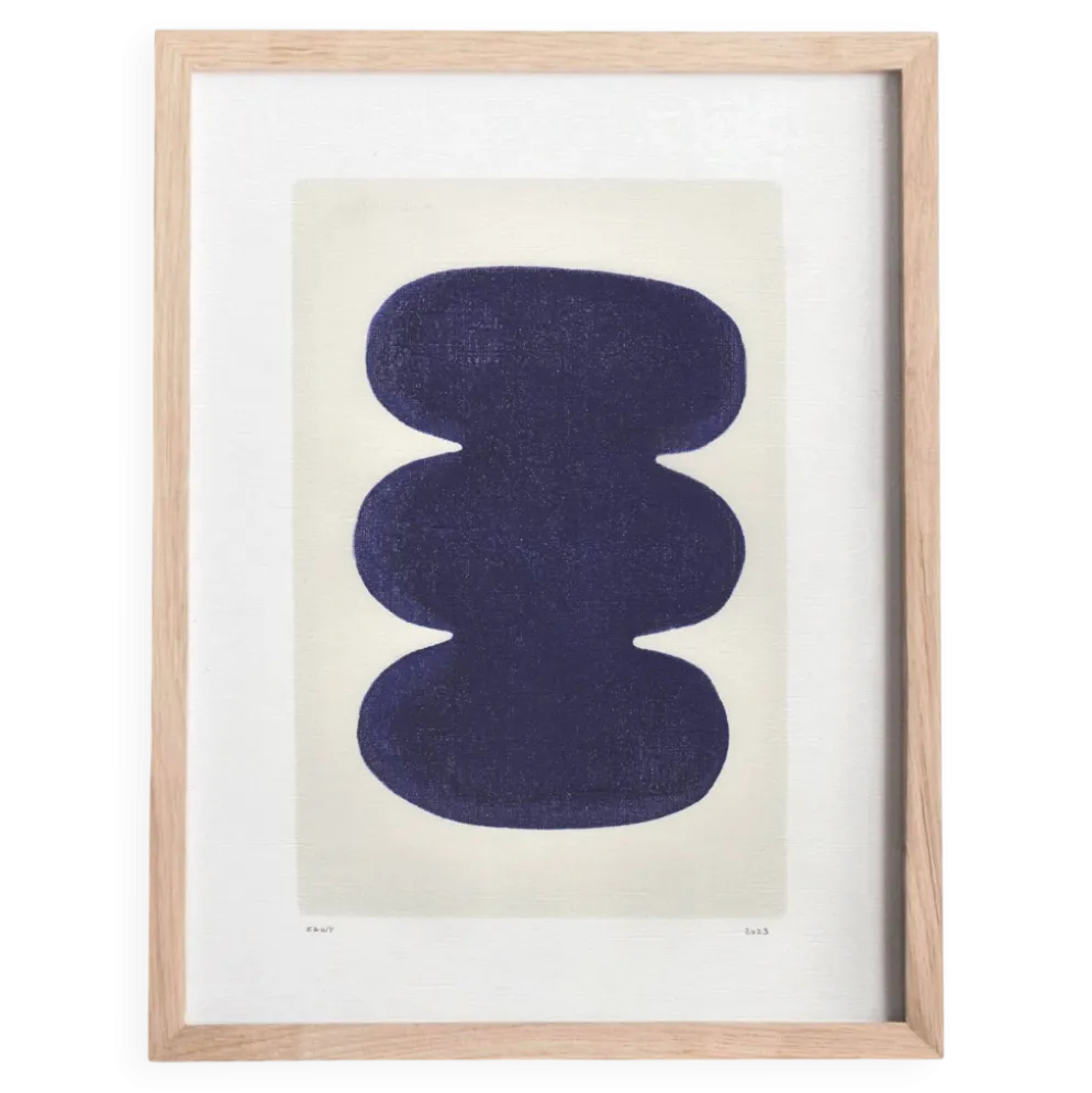 Peinture abstraite sur papier signée Eawy