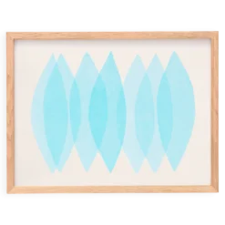 Peinture abstraite 30x40cm illustration bleu glacier signée eawy