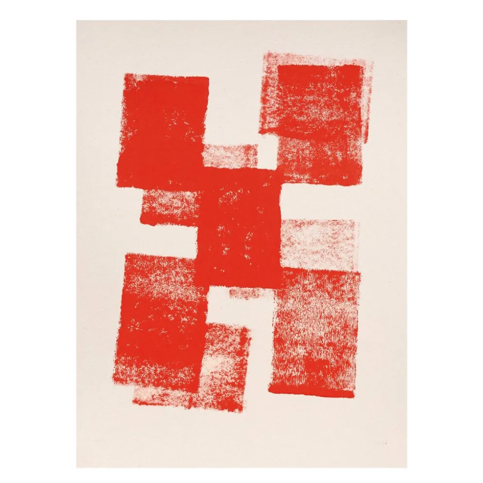 Peinture abstraite 30x40cm illustration rouge signée eawy
