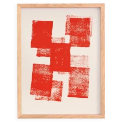 Peinture abstraite 30x40cm illustration rouge signée eawy