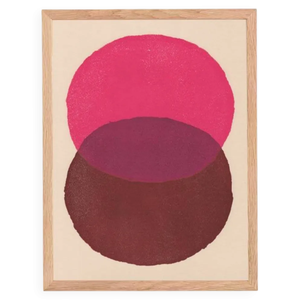 Peinture abstraite 30x40 illustration rose et marron signée Eawy