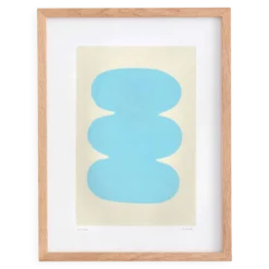Peinture abstraite 30x40 illustration bleu clair signée Eawy
