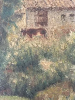 Peinture ancienne encadrée - signée R Guillet - 1948