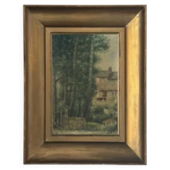 Peinture ancienne encadrée - signée R Guillet - 1948