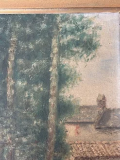 Peinture ancienne encadrée - signée R Guillet - 1948