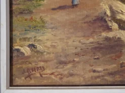Peinture ancienne, paysage Calanques de Cassis, signée Alberti