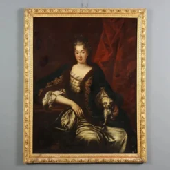 Peinture ancienne, portrait d’une noble dame, XVIIIe siècle