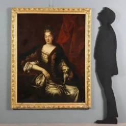 Peinture ancienne, portrait d’une noble dame, XVIIIe siècle