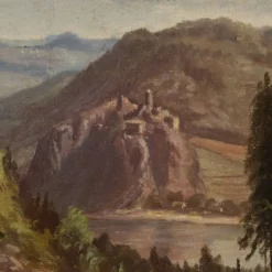 Peinture ancienne signée Ernst Gustav Doerell, paysage, XIXe siècle