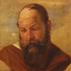 Peinture ancienne signée Filippo Marsigli, huile sur papier, 1840 ca.
