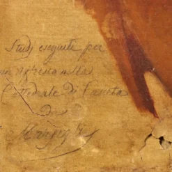 Peinture ancienne signée Filippo Marsigli, huile sur papier, 1840 ca.