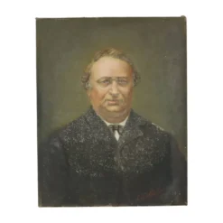 Peinture antique portrait d'un homme signé début du 20e siècle