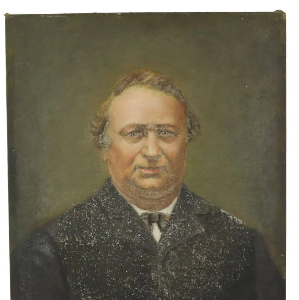 Peinture antique portrait d'un homme signé début du 20e siècle