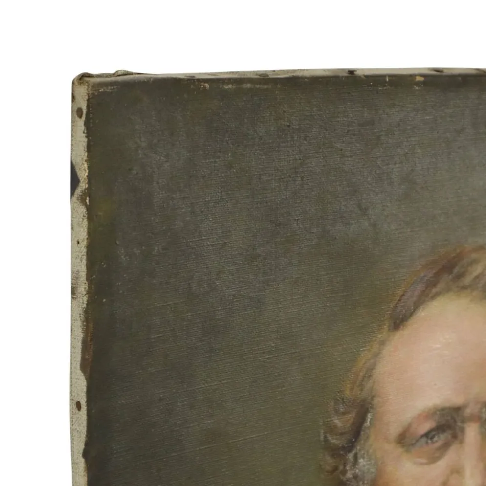 Peinture antique portrait d'un homme signé début du 20e siècle