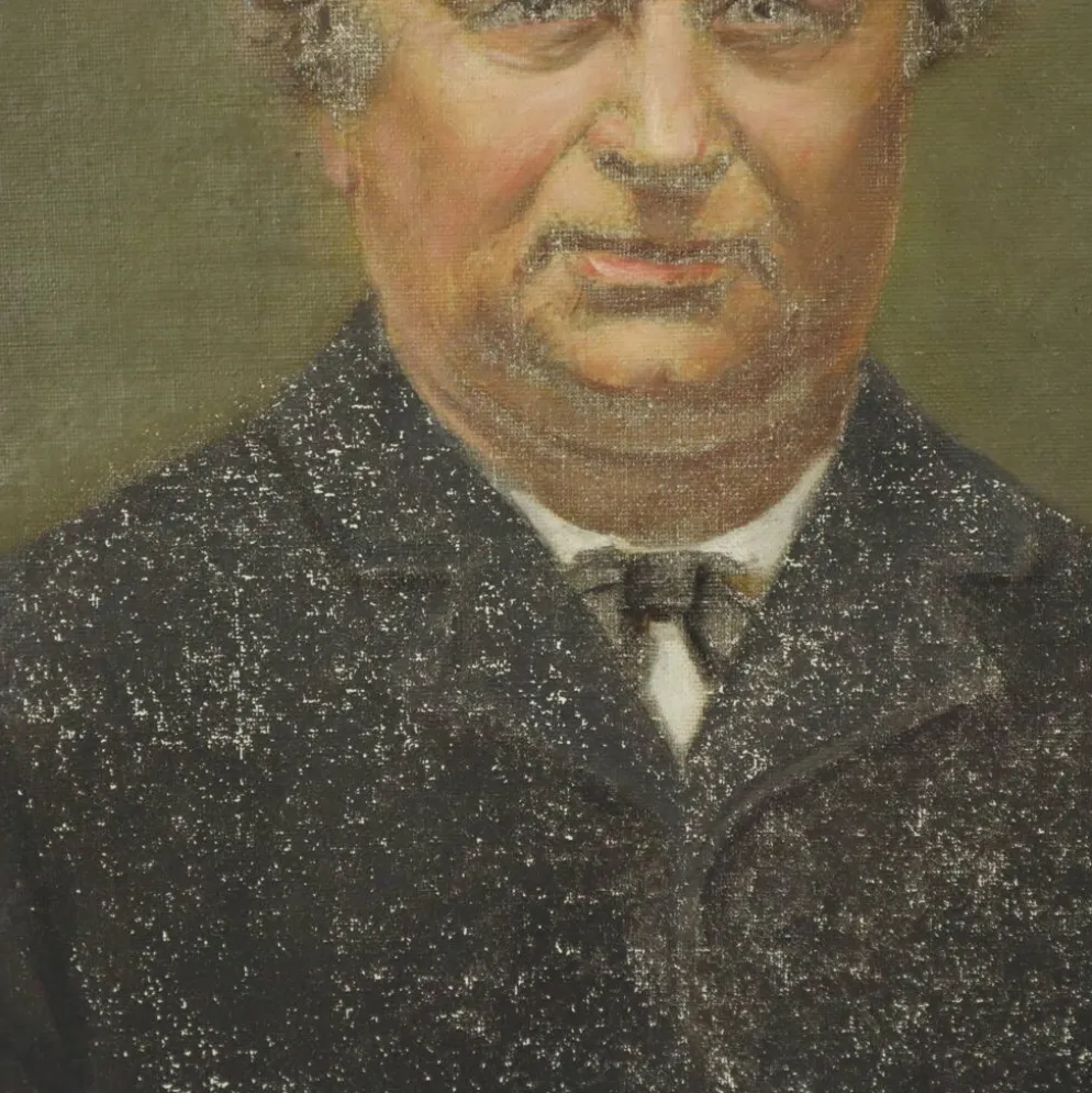 Peinture antique portrait d'un homme signé début du 20e siècle