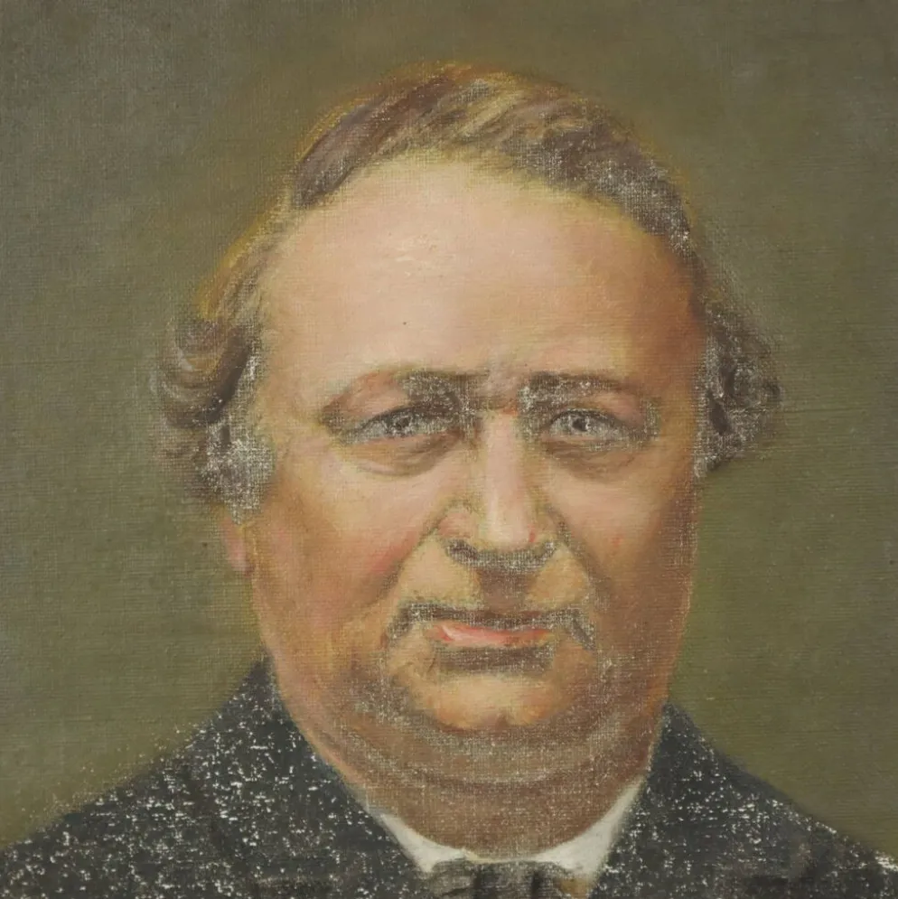Peinture antique portrait d'un homme signé début du 20e siècle