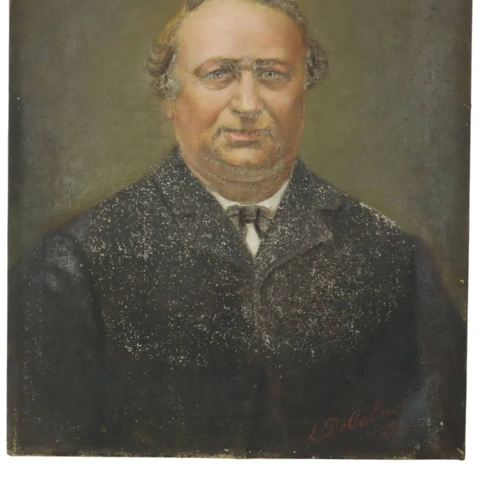 Peinture antique portrait d'un homme signé début du 20e siècle