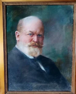 Peinture au pastel d'un portrait d'homme XIXe siècle