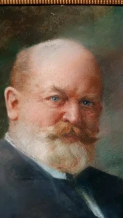 Peinture au pastel d'un portrait d'homme XIXe siècle