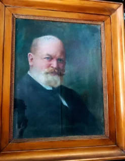 Peinture au pastel d'un portrait d'homme XIXe siècle