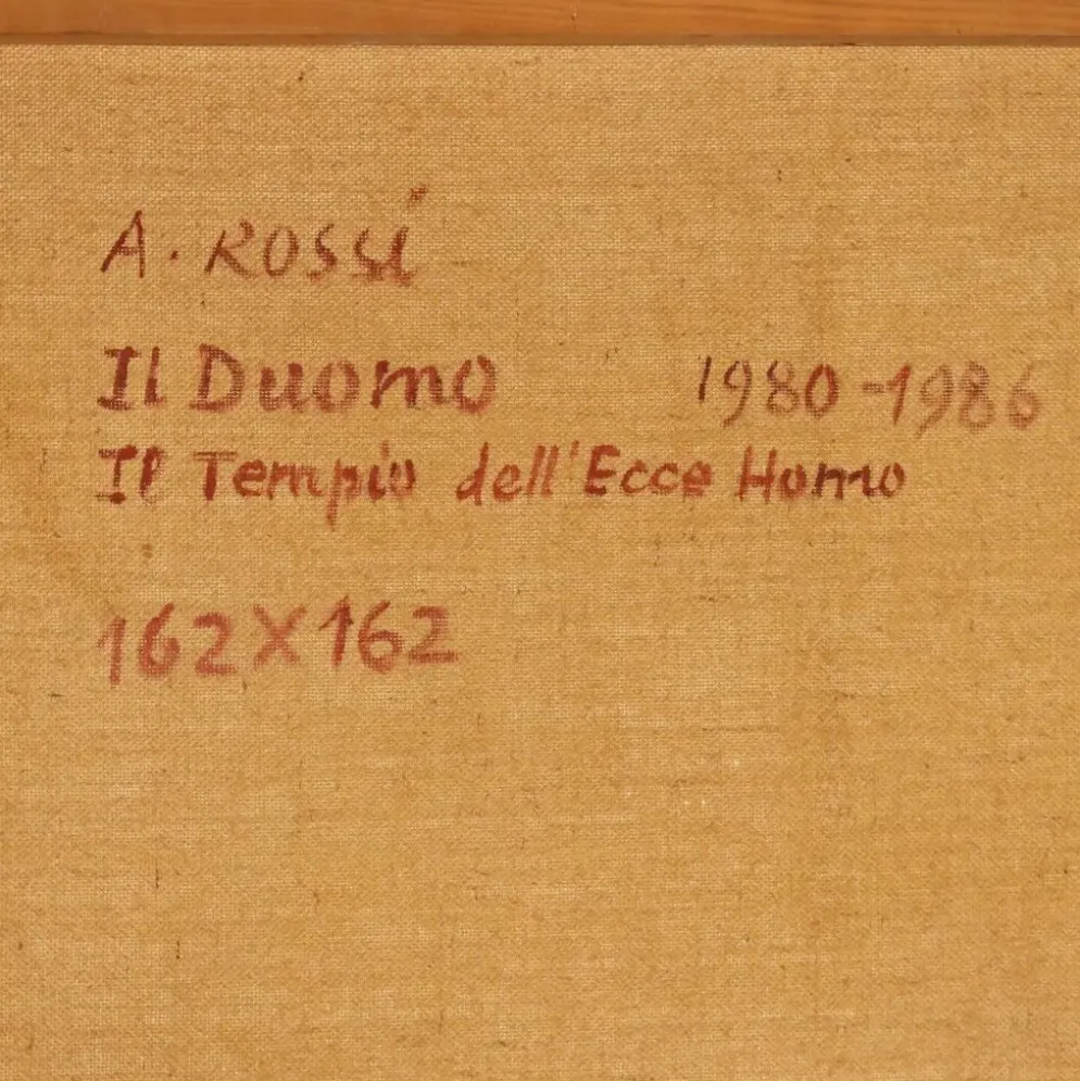 Peinture contemporaine signée Attilio Rossi, huile sur toile, années 1980
