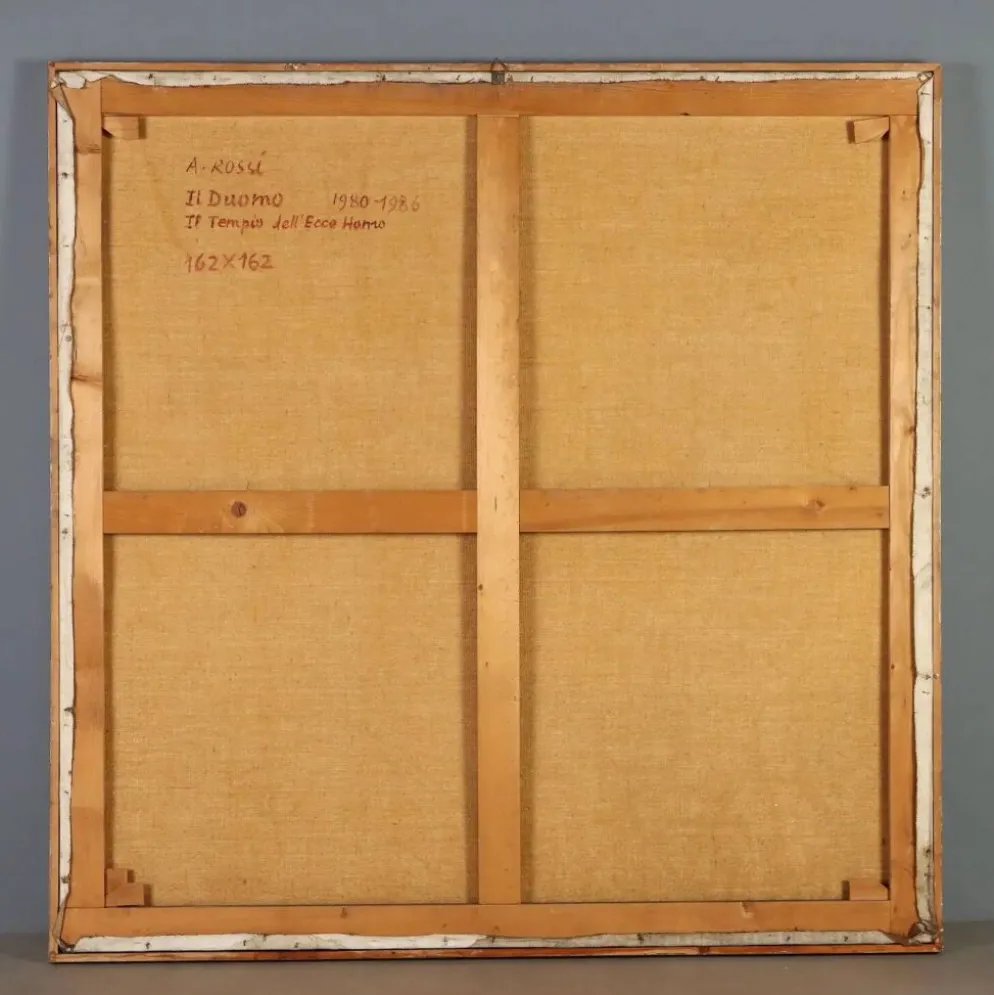 Peinture contemporaine signée Attilio Rossi, huile sur toile, années 1980
