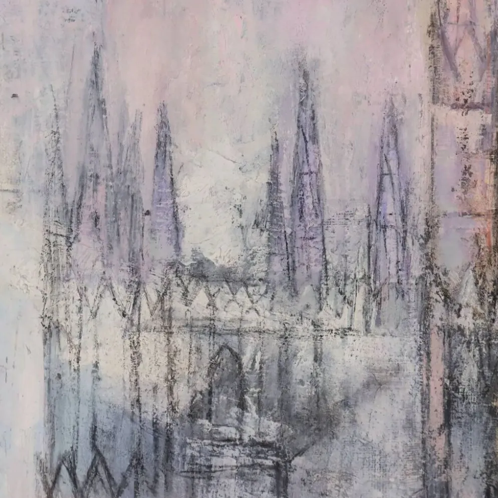 Peinture contemporaine signée Attilio Rossi, huile sur toile, années 1980