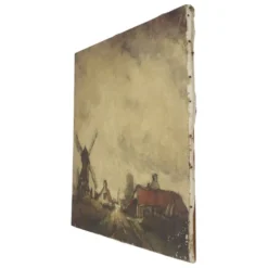 Peinture de paysage de ferme charmante, signée Wittouck, 60x80 cm