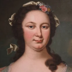 Peinture de portrait antique du 19ème siècle d'une noblewoman.