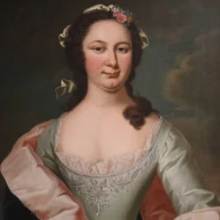 Peinture de portrait antique du 19ème siècle d'une noblewoman.