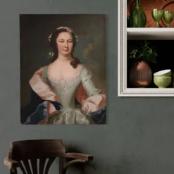 Peinture de portrait antique du 19ème siècle d'une noblewoman.