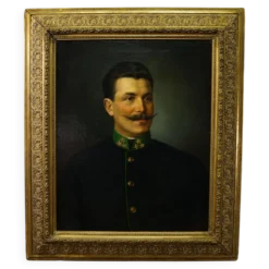 Peinture à l'huile ancienne, portrait d'un homme folklorique autrichien, Vienne 1892