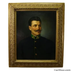 Peinture à l'huile ancienne, portrait d'un homme folklorique autrichien, Vienne 1892