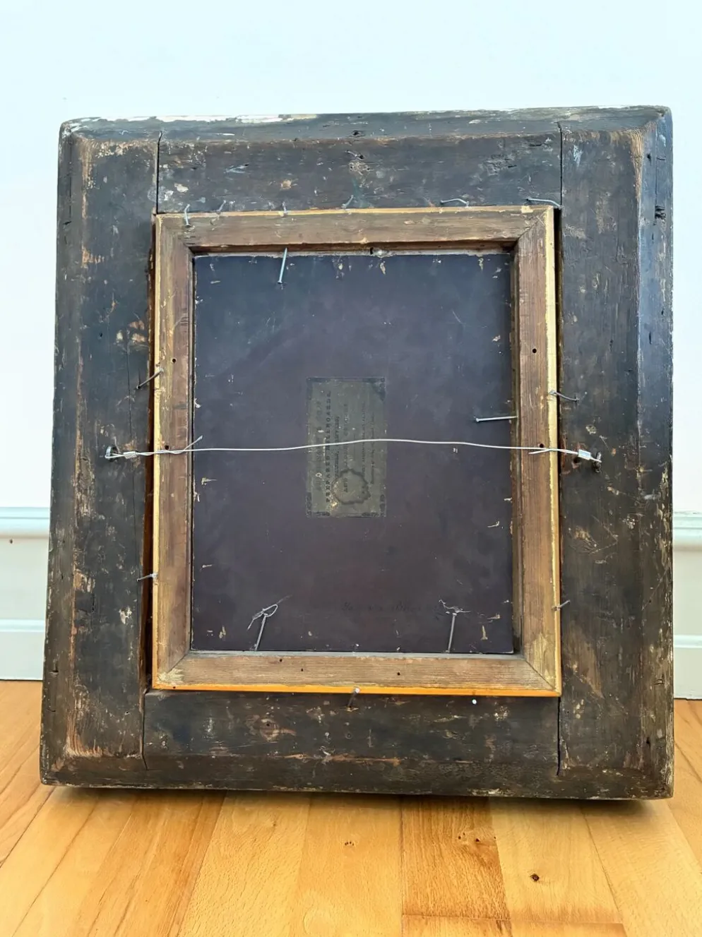 Peinture à l'huile antique de bord de mer, vers 1845
