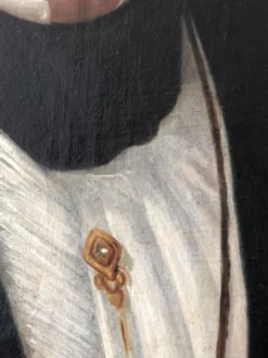 Peinture à l'huile antique vintage du 19ème siècle représentant un gentleman néerlandais.