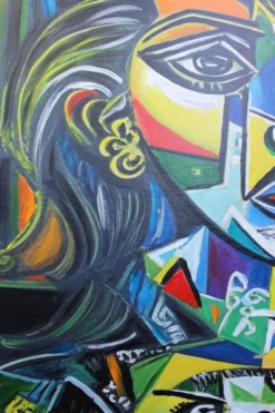 Peinture à l'huile cubiste des années 1970