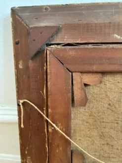 Peinture à l'huile de paysage maritime avec un voilier vintage signé