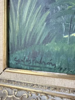 Peinture à l’huile « forêt» encadrée