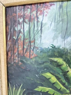Peinture à l’huile « forêt» encadrée