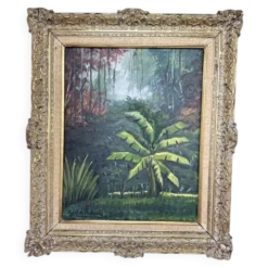 Peinture à l’huile « forêt» encadrée
