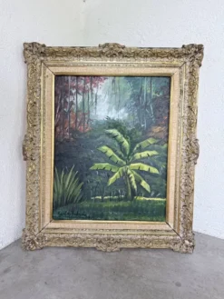 Peinture à l’huile « forêt» encadrée