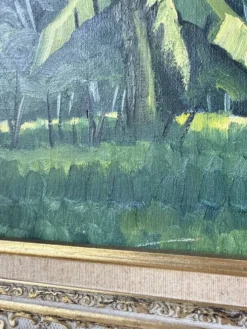 Peinture à l’huile « forêt» encadrée