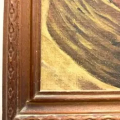Peinture à l'huile, G. De Curtis, toile signée, jeune pêcheur italien, fin du 20e siècle