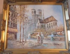 Peinture à l'huile originale de caroline burnett (1877 - 1950)