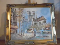 Peinture à l'huile originale de caroline burnett (1877 - 1950)
