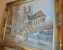 Peinture à l'huile originale de caroline burnett (1877 - 1950)