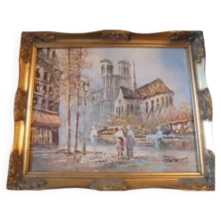 Peinture à l'huile originale de caroline burnett (1877 - 1950)