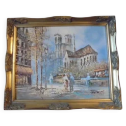 Peinture à l'huile originale de caroline burnett (1877 - 1950)