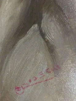 Peinture À L'Huile Sur Bois Portrait Personnage Athos Renzo Brioschi