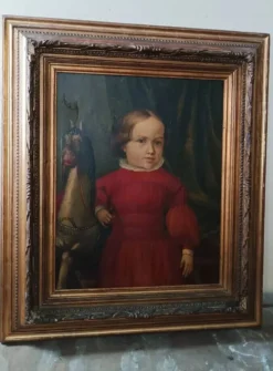 Peinture à l'huile sur toile portrait milieu du XIXe siècle - école allemande